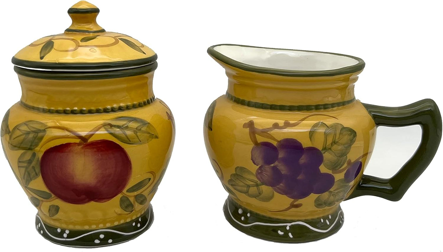 ACK Ceramic Cream and Sugar Set (Deluxe), Sugar Bowl with Lid