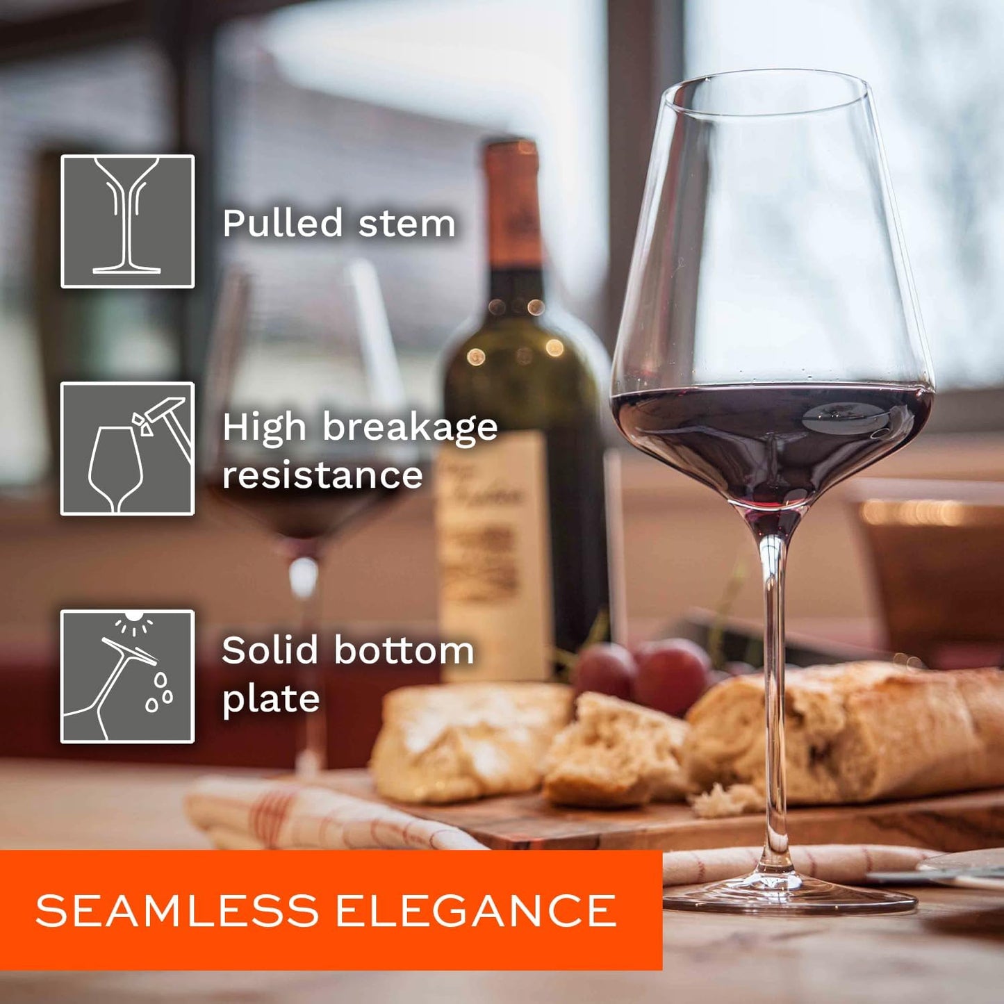 Stölzle Lausitz Red Wine Glasses 4 Set (QUATROPHIL). Dishwasher Safe Red Wine Glasses (20 fl oz). Durable Crystal Glasses - Genuine Stölzle Wine Glass