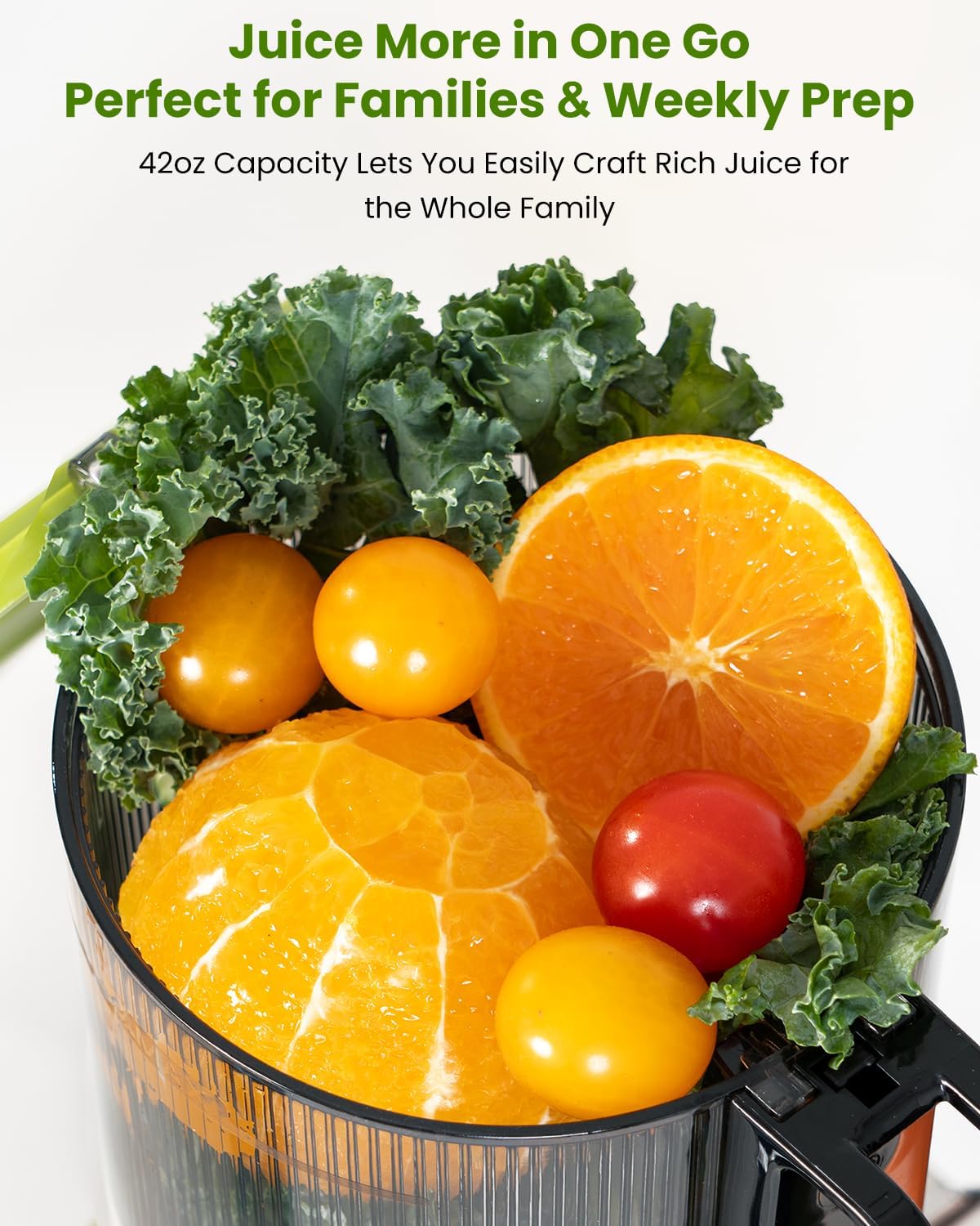 LINKChef Cold Press Juicer Machines for Vegetables and Fruits, 4.35" Wide Chute Masticating Juicer with Pulp Separator, Easy to Clean, BPA-Free, Compact Electric Slow Juice Extractor for Whole Fruit