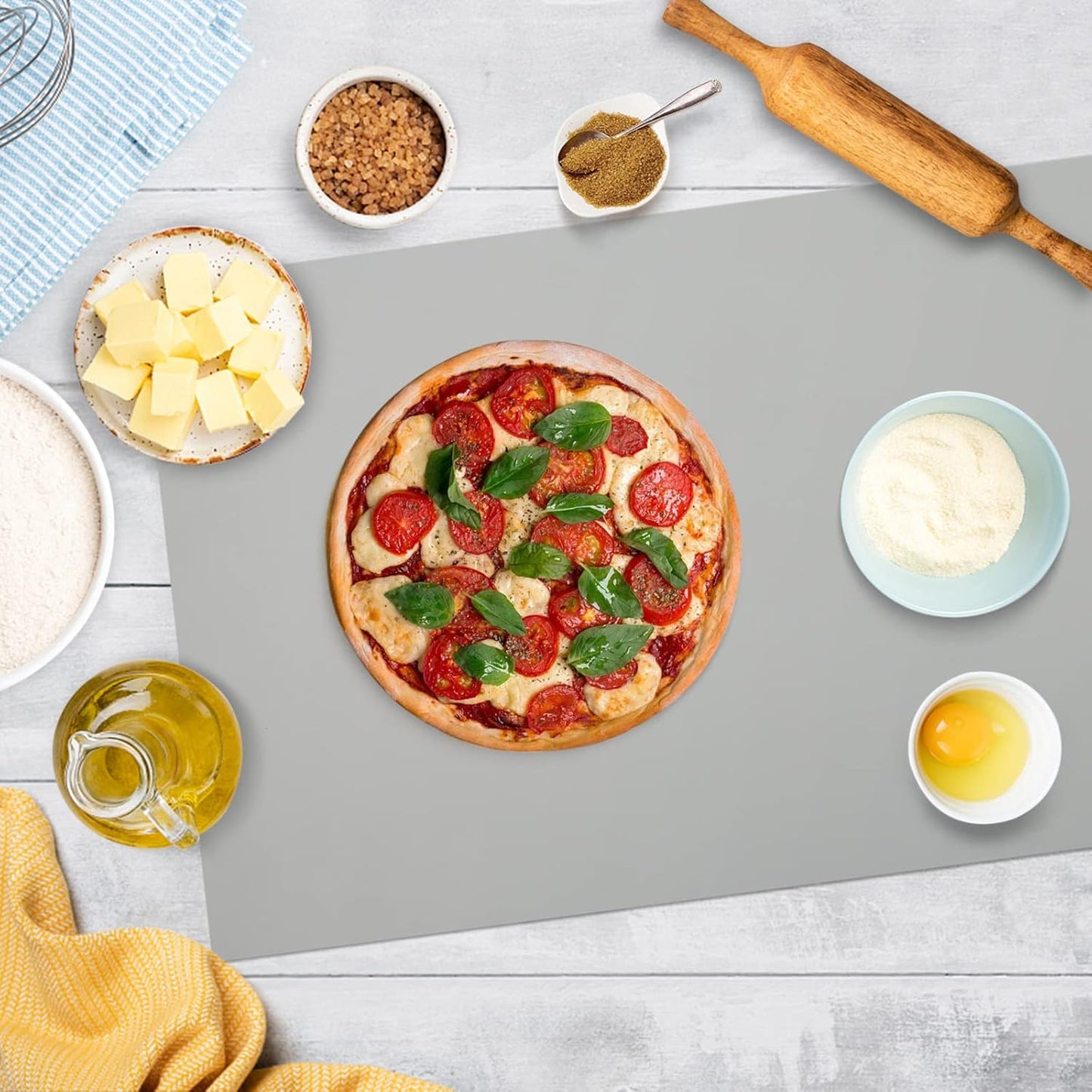 Silicone Mats for Kitchen Counter, Nonslip Silicone Mats for Crafts Countertop Protector Heat Resistant Mat (78.7” x 24” x 0.08”, Grey)