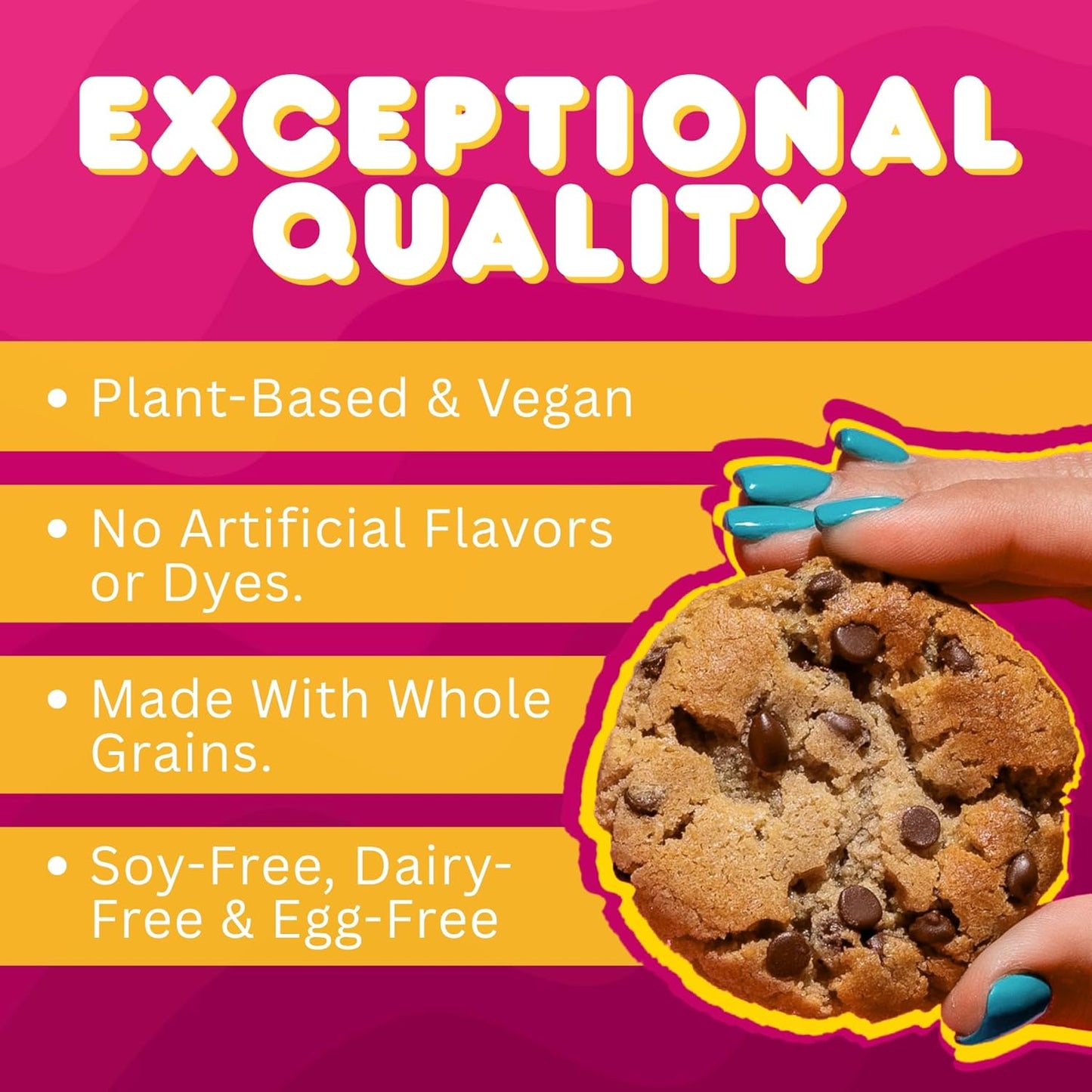 Whoa Dough Ready to Bake Cookie Dough Chocolate Chip – Certified Non-GMO, Kosher, Gluten Free – Plant-Based Snack Dough Made with Real Ingredients – 12 Pack