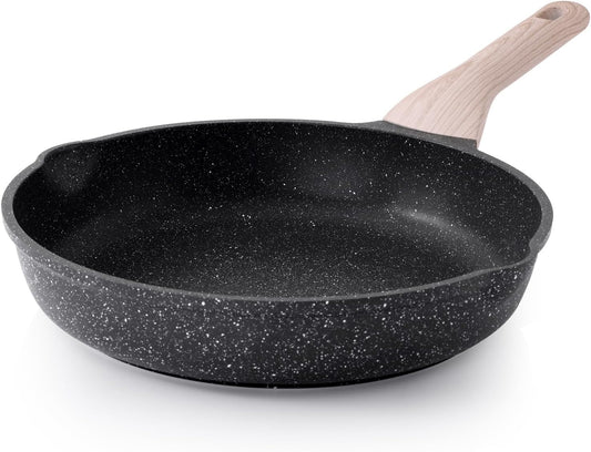 Nonstick Frying Pan Skillet, 11 Inch Granite Cooking Pan Nonstick, Healthy and Non Toxic, Induction Compatible, PFOA Free