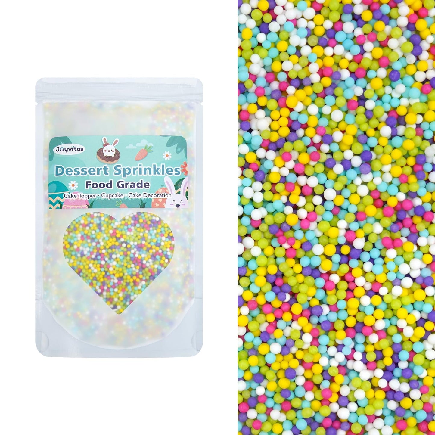 Rainbow Nonpareils Sprinkles, Edible Sprinkles For Cake Decorating, Baking Sugar, 150g/5.29oz, Cake Decorations & Cupcake Toppers, Easter, Holiday, Wedding Party Supplies