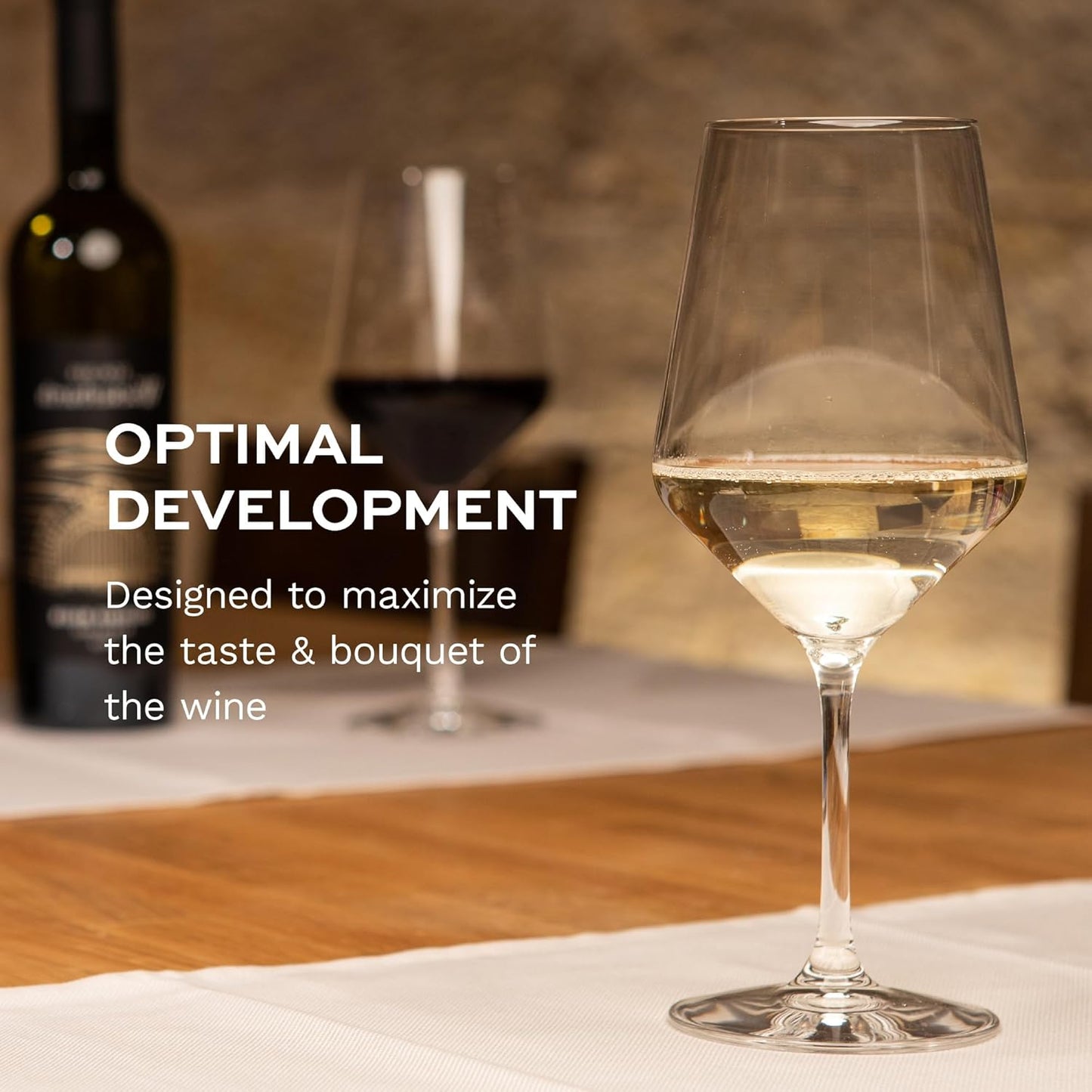 Stölzle Lausitz White Wine Glasses Set of 6 (Revolution). Dishwasher Safe, Lead-Free Crystal Luxury Wine Glass (12.25 fl oz). Durable Long Stem Wine Glasses - Genuine Stölzle Wine Glass Set