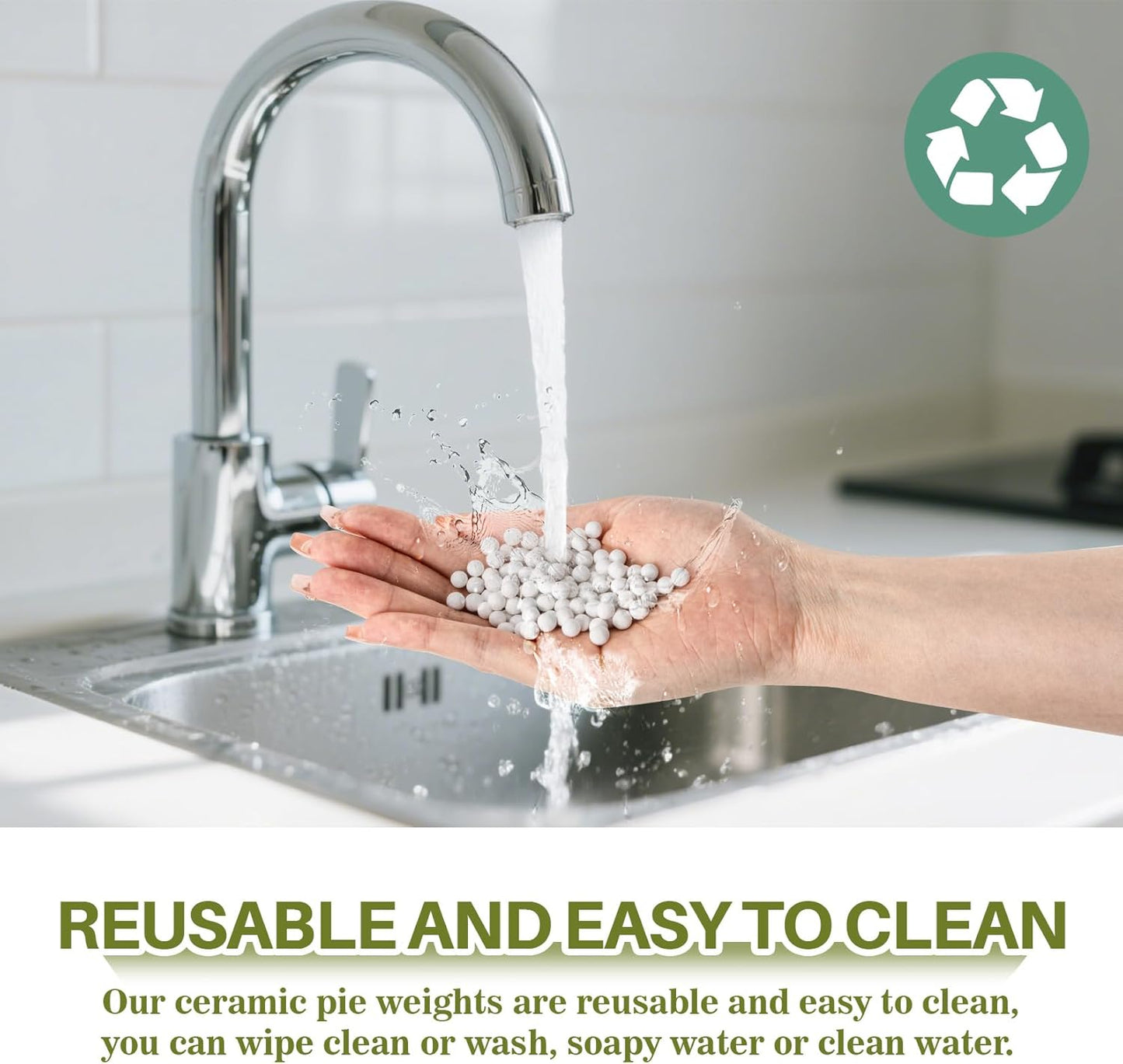 Sukh Pie Weights for Baking - 0.92LB Pie Crust Weights Ceramic Baking Beans for Blind Reusable Natural Ceramic Stoneware Homemade Kitchen Must Have Round Household Steam Oven Stone,0.24 Inch