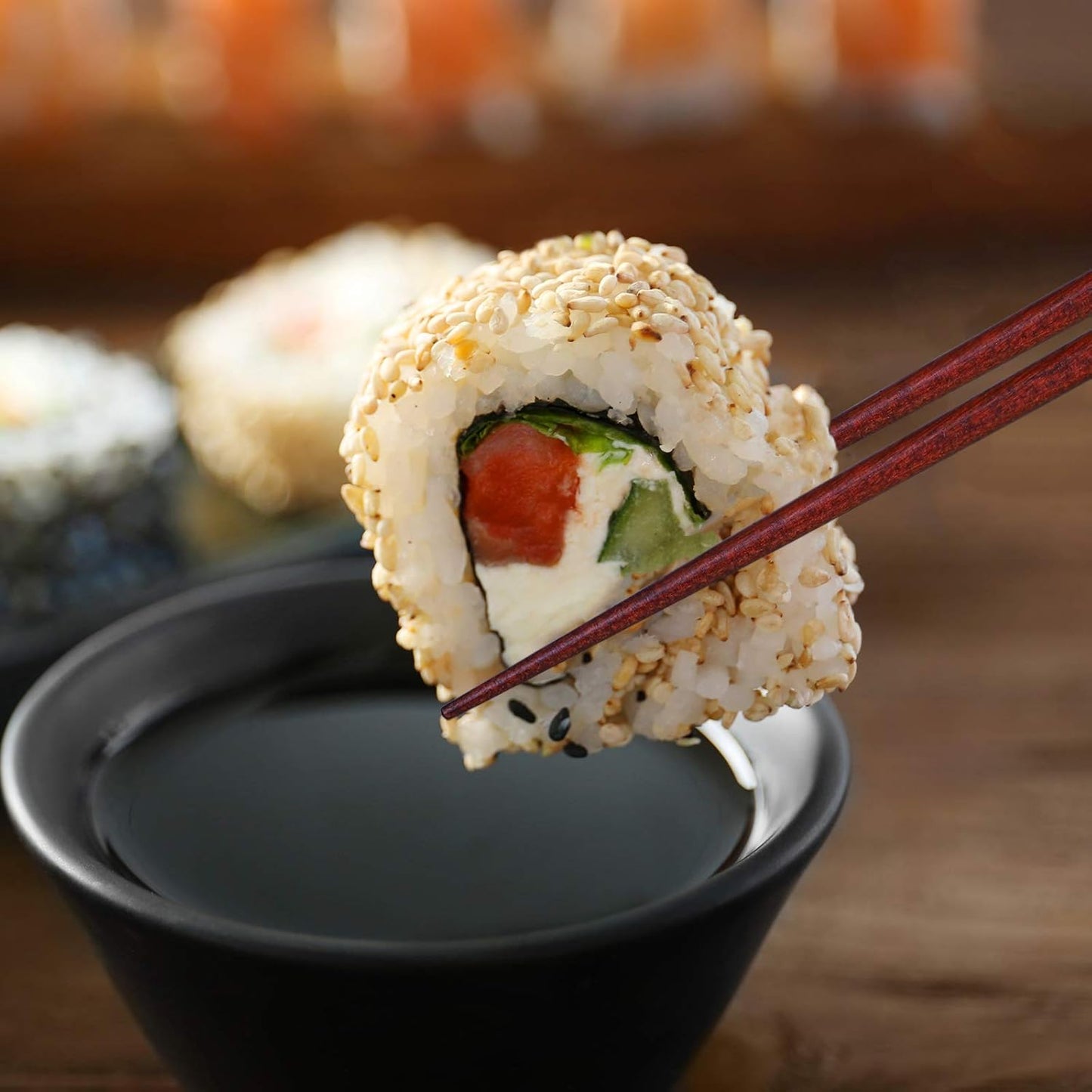 Antner 5 Pairs Hardwood Chopsticks Japanese Style Reusable Hand-Carved Chopsticks Natural Wood Chop Sticks with Gift Box, Dishwasher Safe