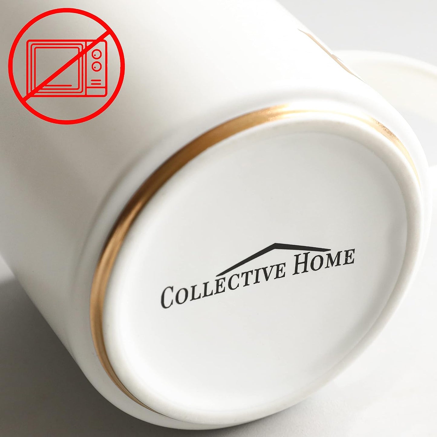 COLLECTIVE HOME - Monogram Ceramic Mugs, 15 oz Golden Initial Coffee Cups, Elegant Alphabet Tea Mugs, Elegant Personalized Mug with Gift Box, Unique Mug with Double Side Capital Letter (B)