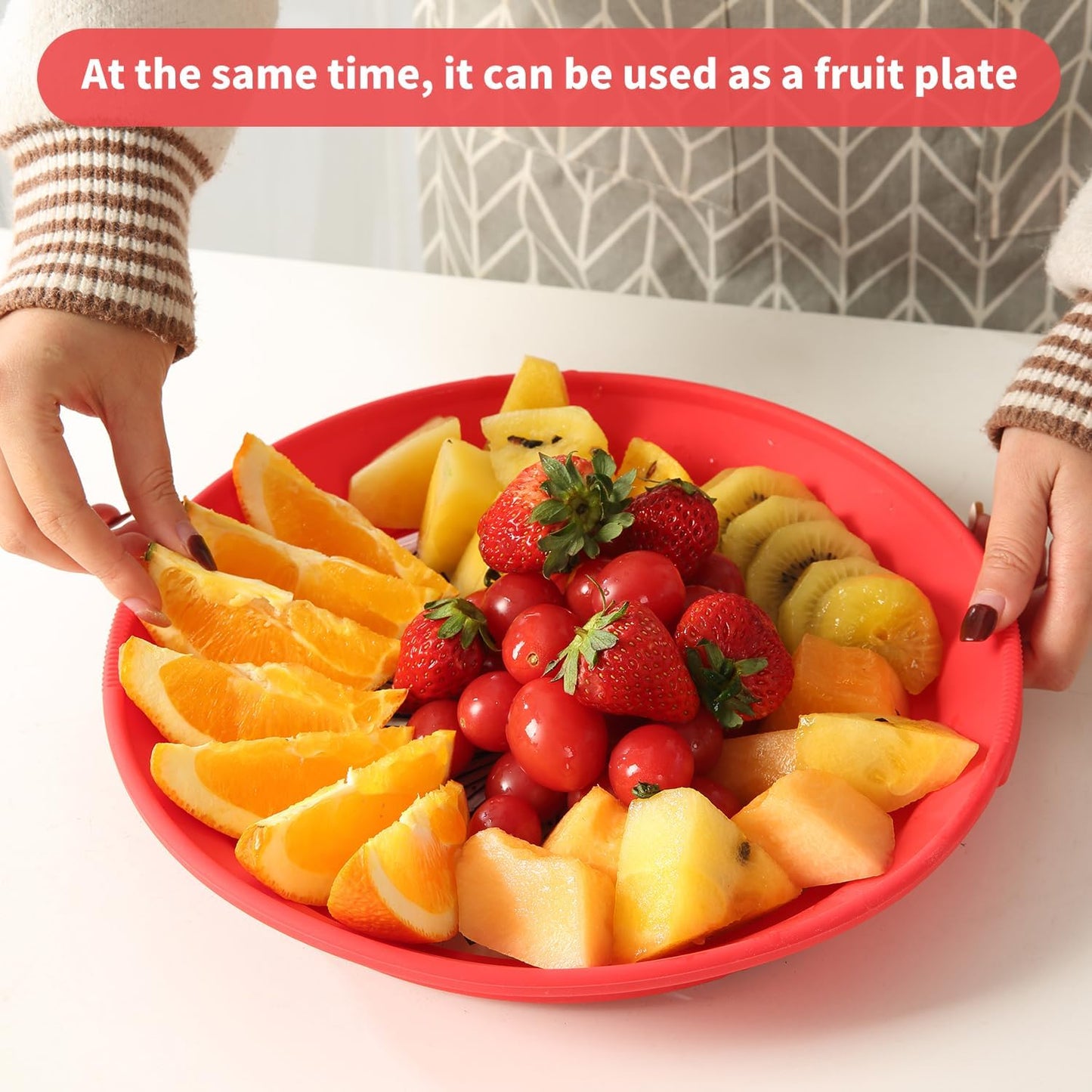 Microwave Splatter Silicone Cover Collapsible Steamer, Vented Multifunction Splash Lid with Glass Dish Bowl Plate for Food Cooking Bacon Maker, Dishwasher Safe BPA-Free 10.5 inch Cookware Set