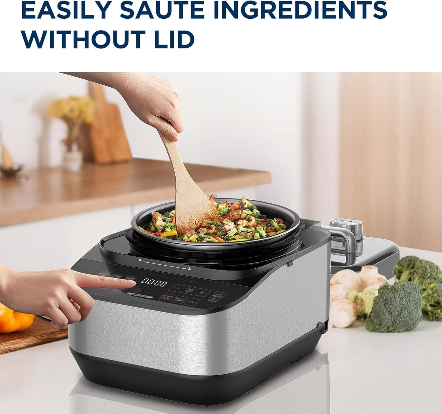 Midea Electric Pressure Cooker, 14° Inclined Panel, 8-in-1 Olla de Presion, Multi-Functional Programmable Slow Cooker, Rice Cooker, Steamer, Sauté Pan, Yogurt Maker and More, 5 Quart