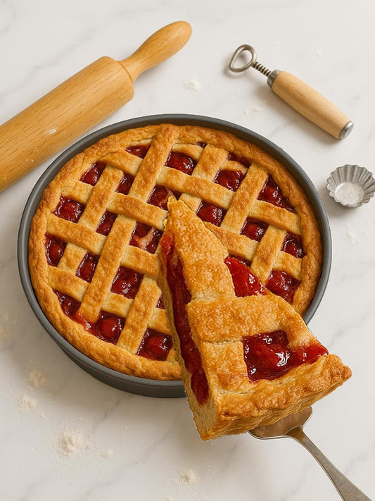 10×2.6 Inch Deep Pie Pan with Cake Server for Pie Tart Quiche Baking. Round Cake Pan with Non-Stick Coating, Rugged Carbon Steel. Gift for Women Wife Christmas Thanksgiving Party Festival