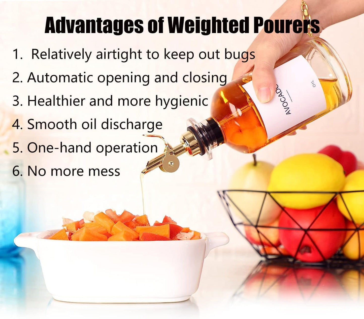 Pafuen Auto Liquor Pour Spout (4, Gold)