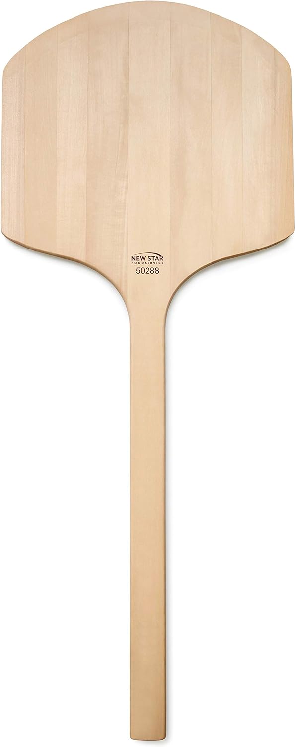 New Star Foodservice 50288 Restaurant-Grade Wooden Pizza Peel, 14" L x 14" W Plate, with 22" L Wooden Handle, 36" Overall Length