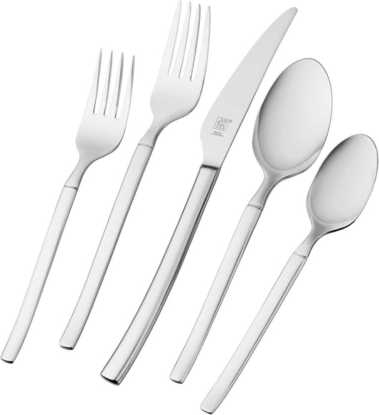 ZWILLING Premier Series Satin Opus 45-Piece Stainless Steel Flatware Set - Made with Special Formula Steel Perfected for Almost 300 Years, Dishwasher Safe, Service for 8, Matte Finish (not polished)