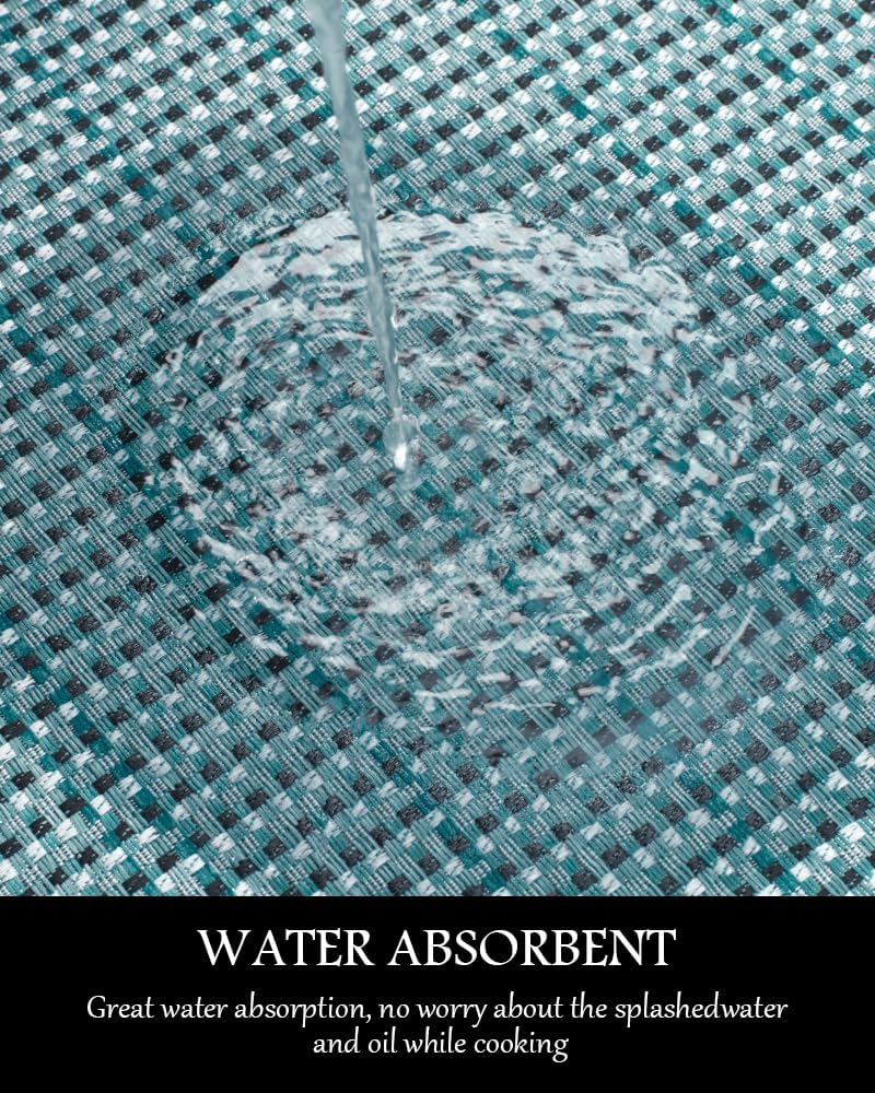 PADOOR Kitchen Mats for Floor, Kitchen Rugs Non Slip Washable, Rubber Backed Kitchen Runner Super Absorbent Kitchen Floor Mat Sink Rug, 20"x32" Teal