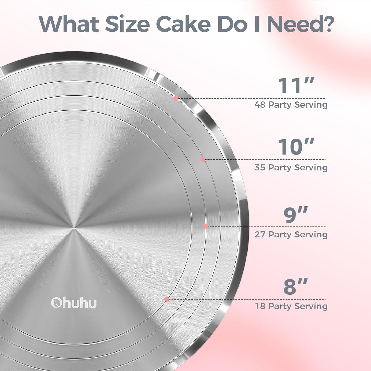 Ohuhu Cake Stand, Aluminium 12''Cake Turntable Decorating Bakery Supplies - BPA-Free Frosting Spinner Rotating Revolving Lazy Susan