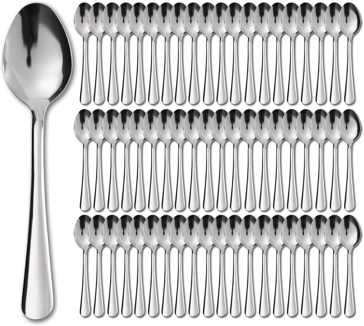 60 PCS Teaspoons Set - Windsor Stainless Steel Tea Spoons 5.9 Inch with Dishwasher Safe Small Spoons,Metal Dessert Spoon,Dinner Spoon Silverware for Home,Kitchen or Restaurant