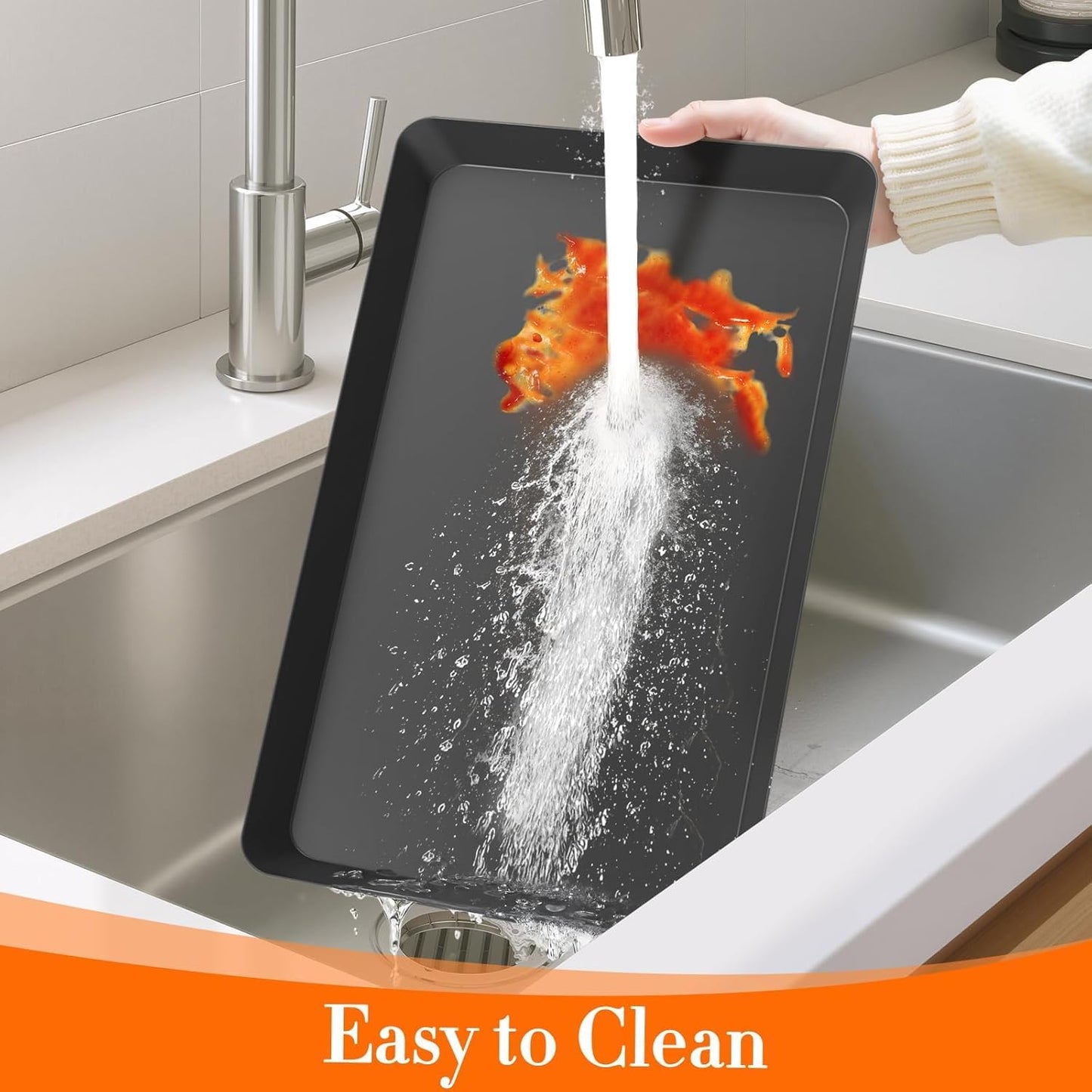 WOWBOX 10 pcs Serving Tray for Entertaining, Serving Platters for Snacks, Fruit, Cookies, Dessert, Reusable Plastic Trays for Serving Food and Pantry Organization in Kitchen & for Parties, (Black)