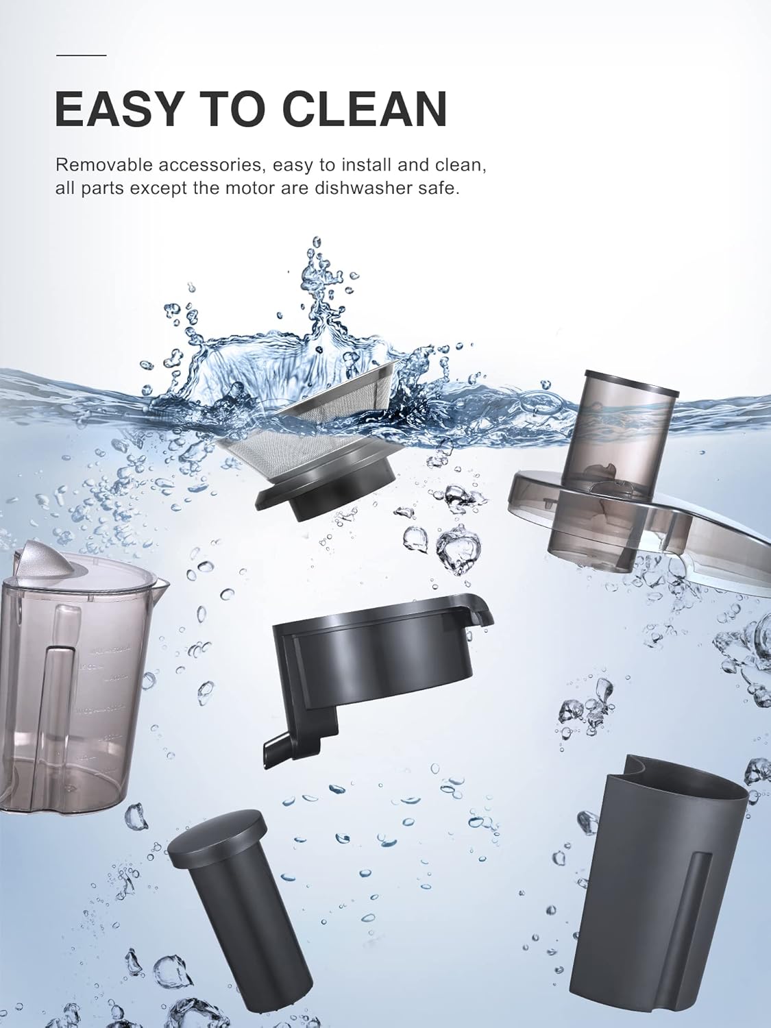 QCen Juicer Machine, 500W Centrifugal Juicer Extractor with Wide Mouth 3” Feed Chute for Fruit Vegetable, Easy to Clean, Stainless Steel, BPA-free (Rose Gold)