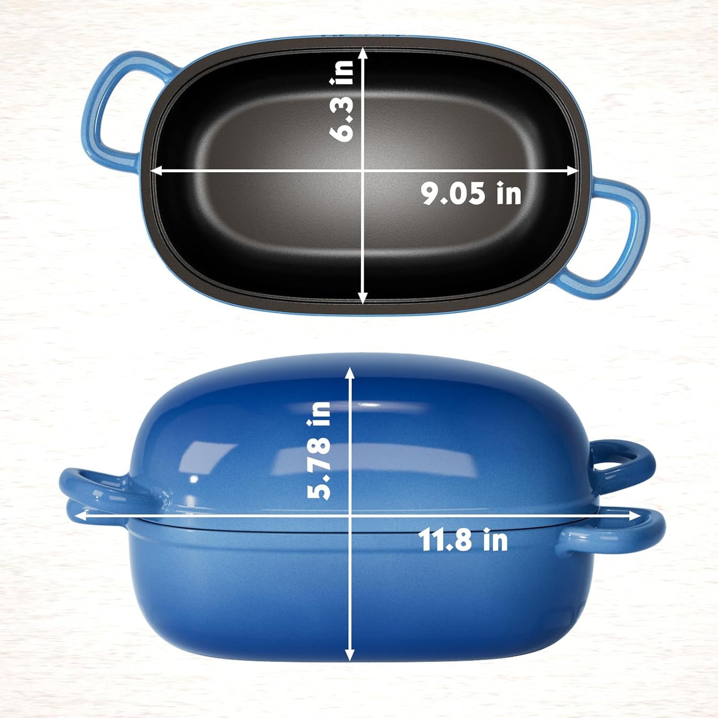 Dutch Oven for Bread Baking - 2.5QT Bread Pans for Homemade Bread Cast Iron Bread Pan With Banneton Bread Proofing Basket & Baking Supplies, Dutch Oven Loaf Pan with Lid for Homemade Breadmaking