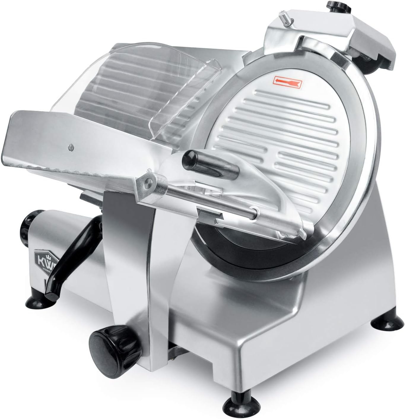 KWS Commercial 420W Electric Meat Slicer 12" Frozen Meat Deli Slicer Restaurant and Home Use Stainless Steel Blade [ETL, NSF Certified] (Stainless Steel Blade, 12-Inch Blade)