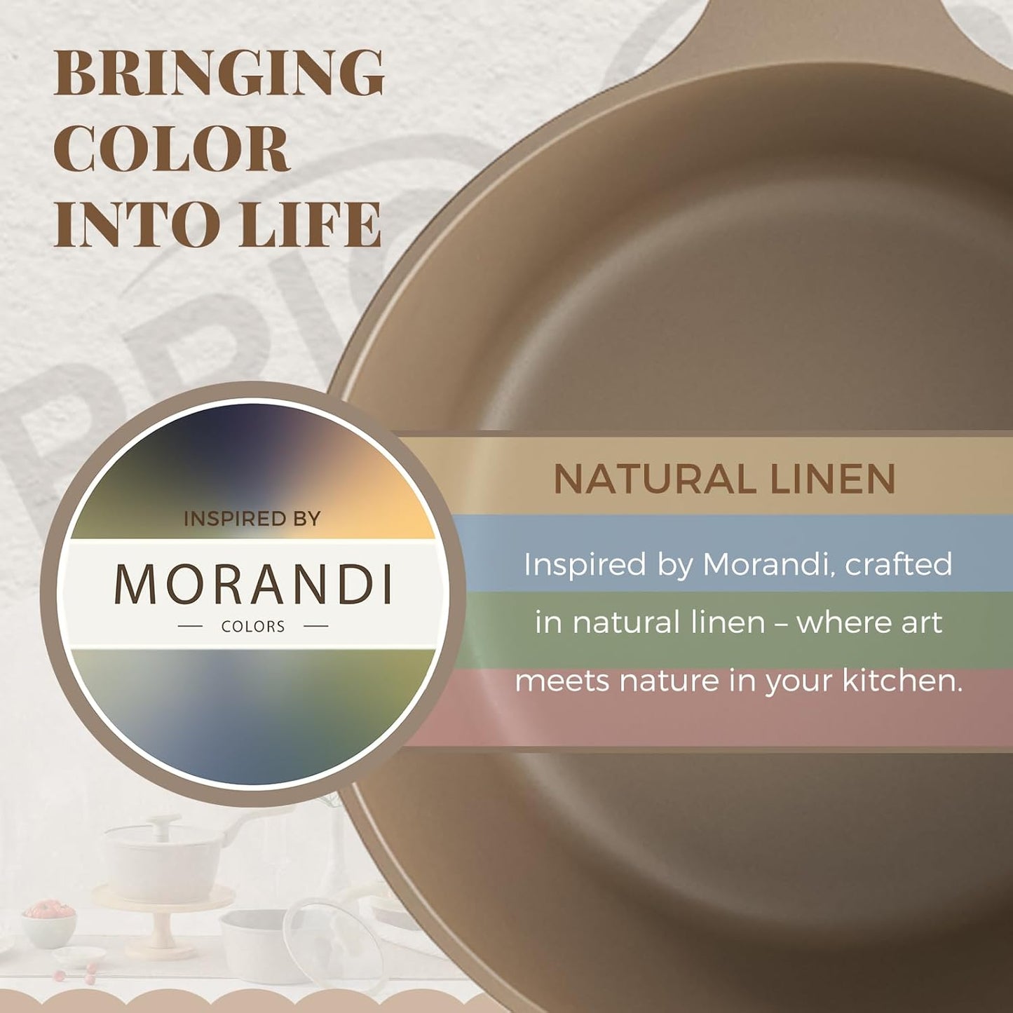 Nonstick Saucepan with Lid, 2 Quart Sauce Pan, Healthy Sauce Pot with Pour Spouts for Multipurpose Use, PTFE, PFOA Free, Induction Compatible, Apricot