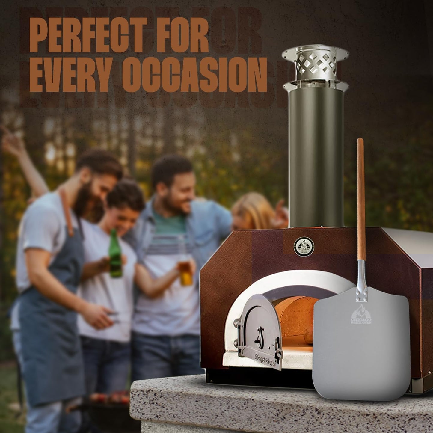 Pizza Peel 12" x 14", Pizza Paddle, 35.5" Long Aluminum Metal Pizza Peel with Detachable 21" long Wooden Handle, Pizza Turning Spatula, Pizza Shovel