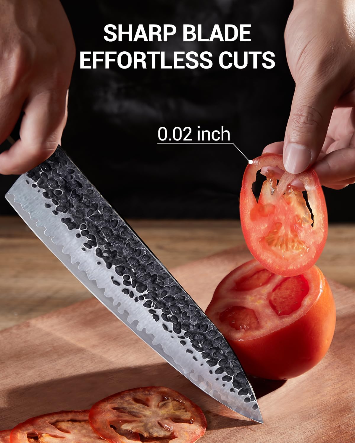 8 Inch Japanese Knife, Hand Forged 5 Layers High Carbon 9CR18MOV Steel Rosewood Handle Chef Knife, Ultra Sharp Durable Professional Kitchen Knife, A Thoughtful Birthday Gifts for Mom/Dad