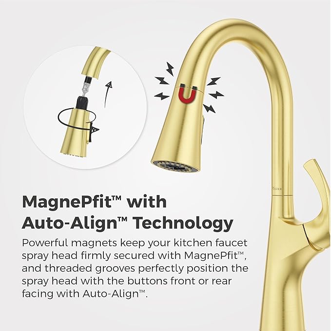 Pfister Talega Pull-Down Kitchen Faucet in Brushed Gold