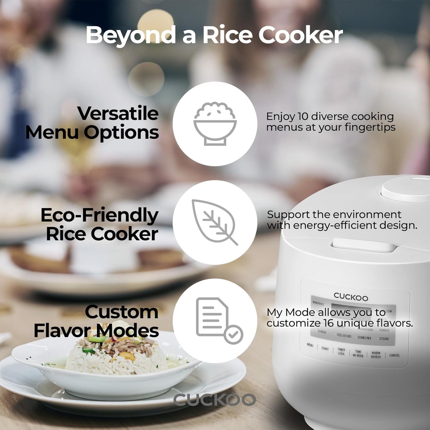 CUCKOO CR-0641F 6-Cup (Uncooked) / 12-Cup (Cooked) Micom Rice Cooker & Warmer with Nonstick Inner Pot, 11 Menu Modes, Fuzzy Logic Tech, Auto Clean (White)