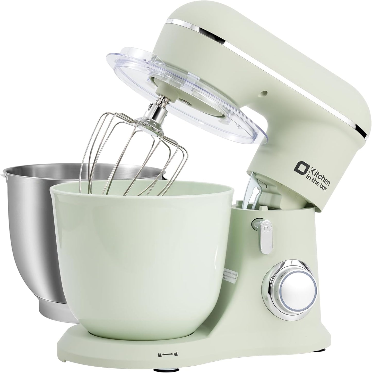 Kitchen in the box Stand Mixer, 4.5QT+5QT Two bowls Electric Food Mixer, 10 Speeds 3-IN-1 Kitchen Mixer for Daily Use with Egg Whisk,Dough Hook,Flat Beater (Pastel Green, 5QT)
