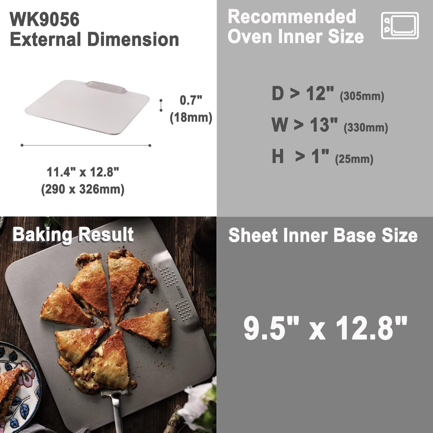 CHEFMADE Cookie Sheet Pan, 12-Inch One-Handed Gripping Non-Stick Rimless Bakeware for Oven Baking 11.4" x 12.8"x 0.6" (Champagne Gold)