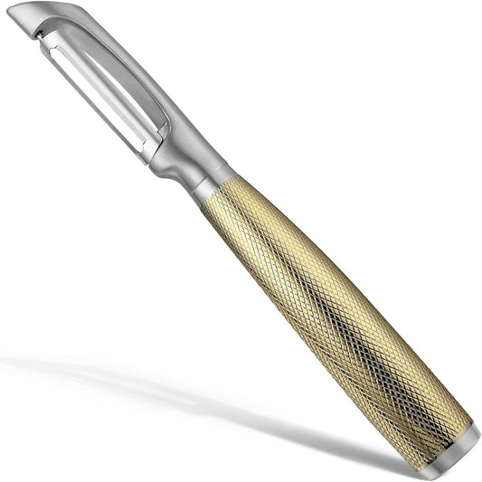 Luxury I-Type Vegetable Peeler – 24K Gold Plated Handle, 304 Stainless Steel Ultra Sharp Blade, Ideal for Potatoes, Apples, and Other Fruits & Vegetables