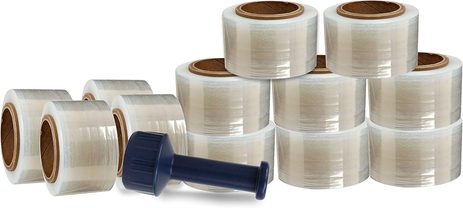WOD SFCB80 Heavy Duty Hand Stretch Film Wrap 80 Gauge Thick with Dispe ...