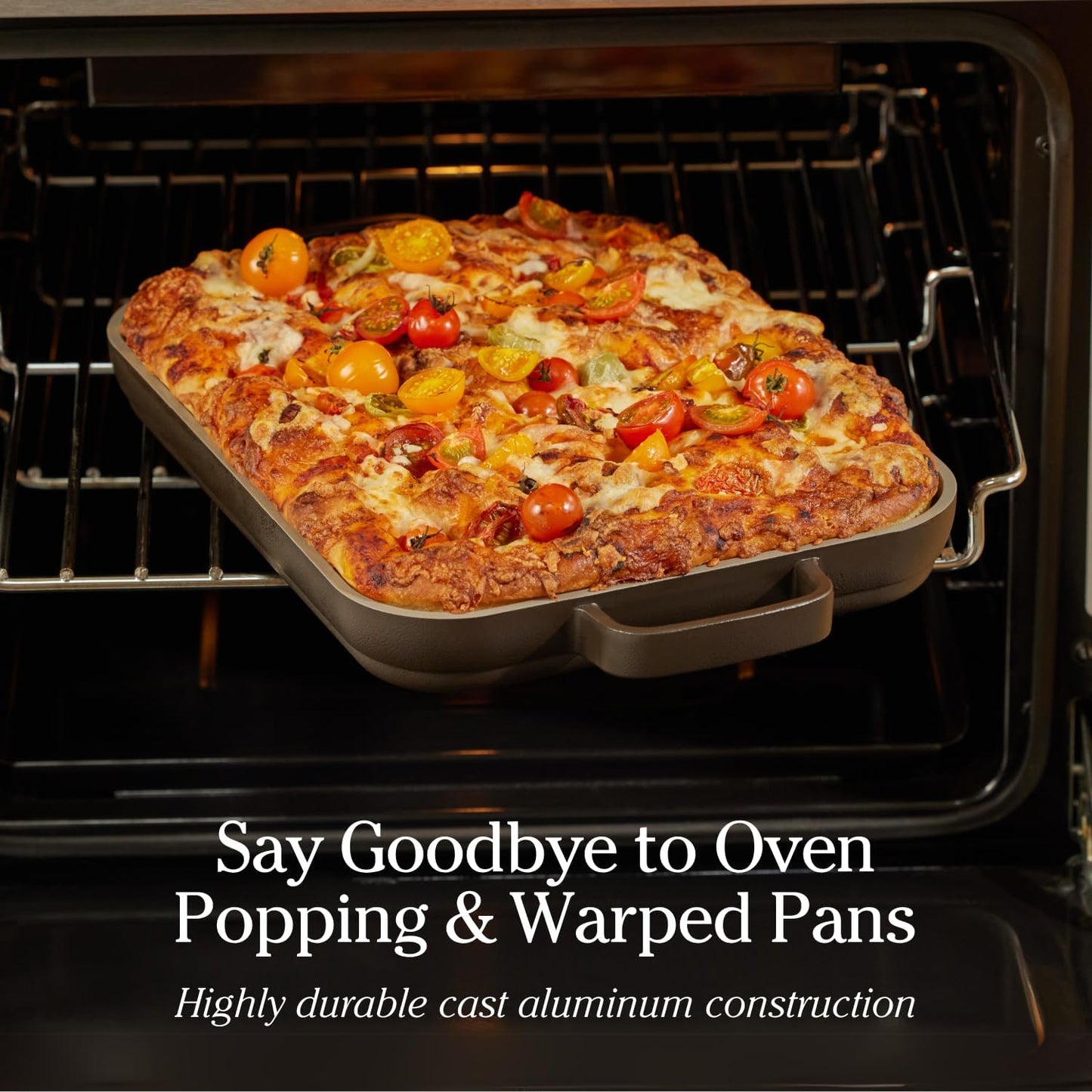 Our Place Mini Griddle Pan - 2 Quart Nonstick Ceramic Sheet Pan & Stovetop Griddle with Handles | Toxin-Free Cast Aluminum | Oven Safe up to 450°F | Blue Salt