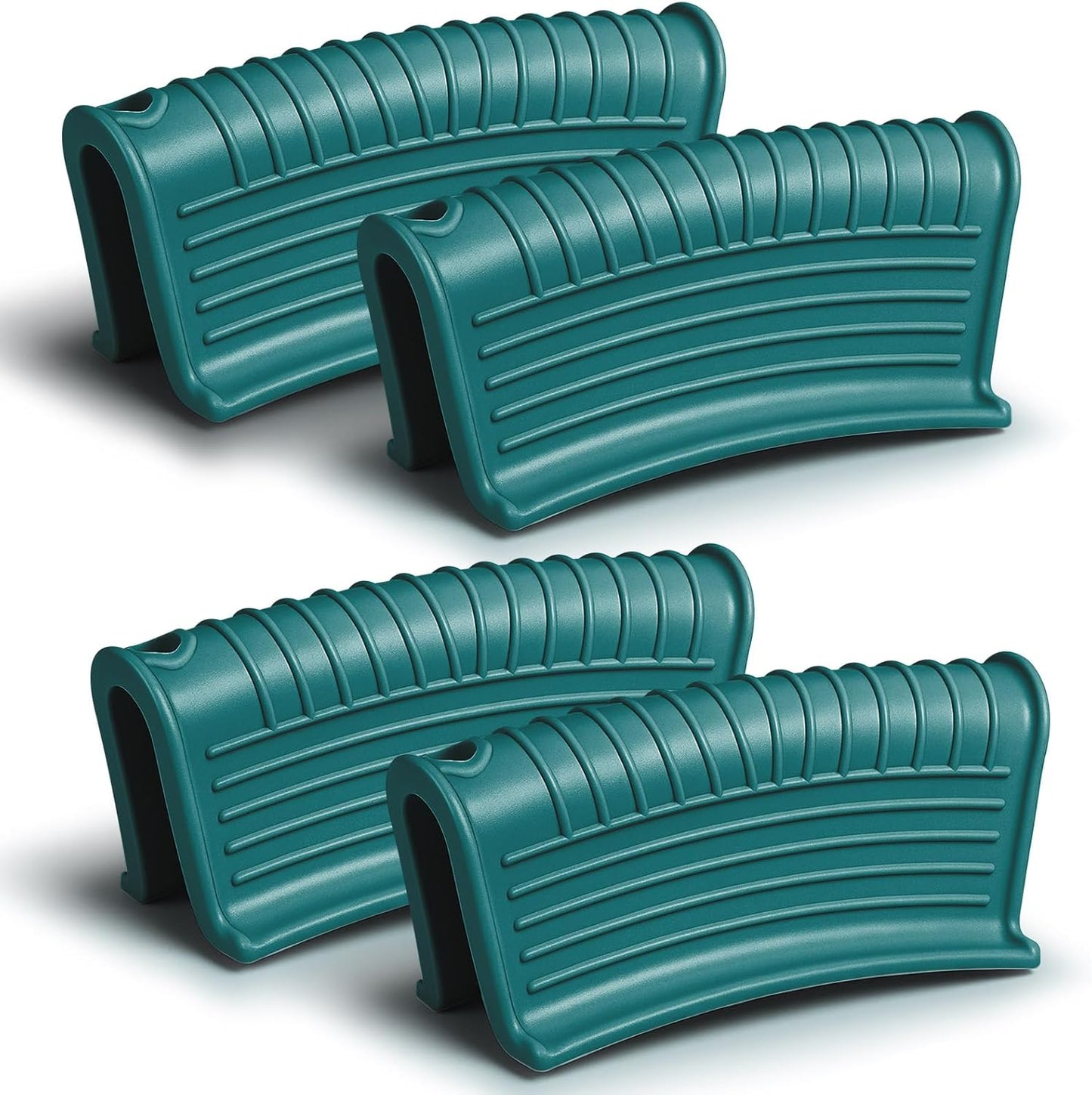 Patelai 4 Pcs Silicone Assist Hot Pan Handle Holder Pot Handle Covers for Cast Iron Skillets Holder Sleeve Nonslip Heat Resistant Pan Cover for Enameled Griddles Casserole Frying Cookware (Green)