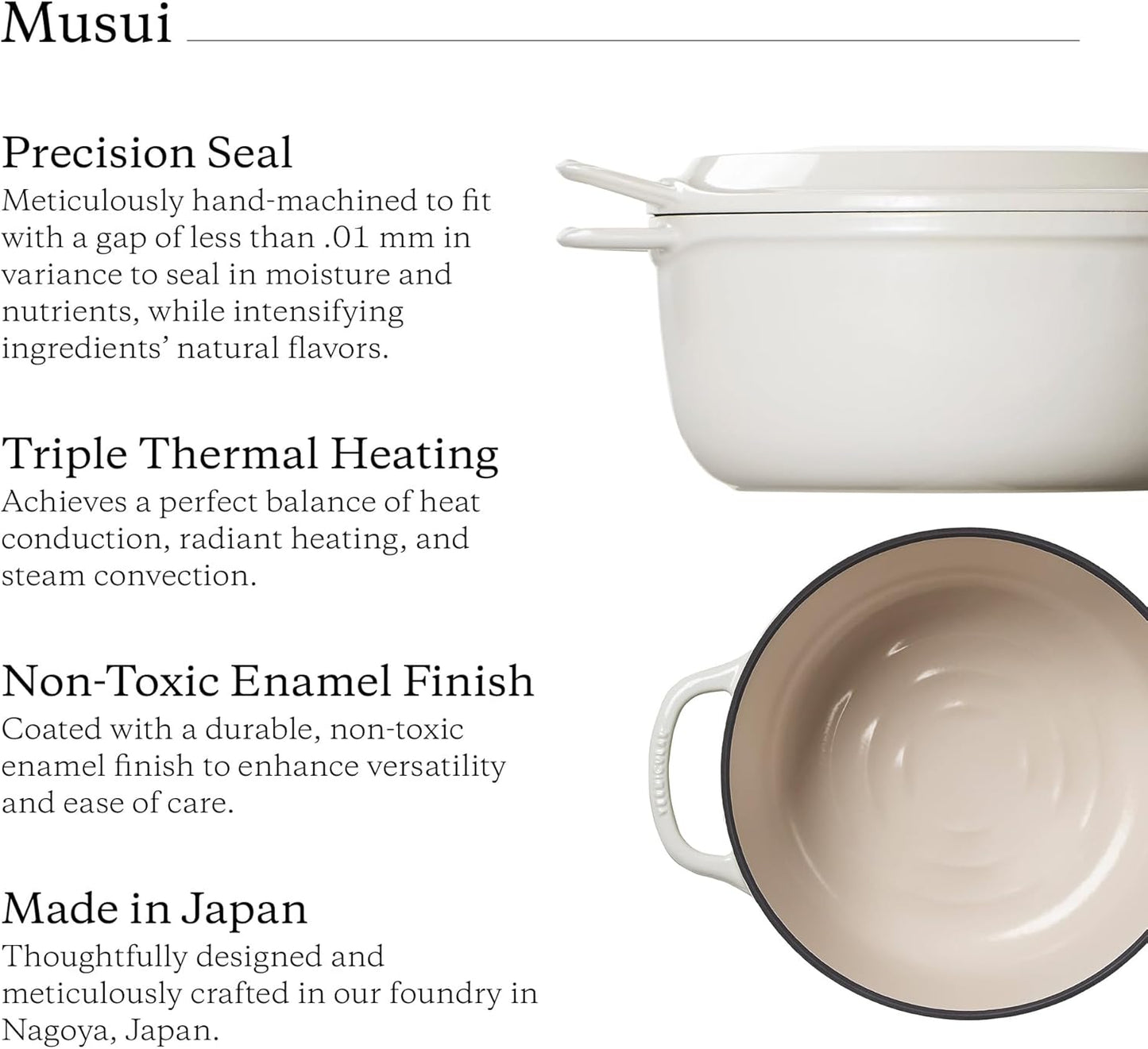 Vermicular Musui–Kamado (RICEPOT) | Cast Iron Induction Cooker | Precision Multicooker | Japanese Rice Cooker | Slow Cooker | Non-Toxic Enameled Cast Iron Pot | Sea Salt | US Model (120V)