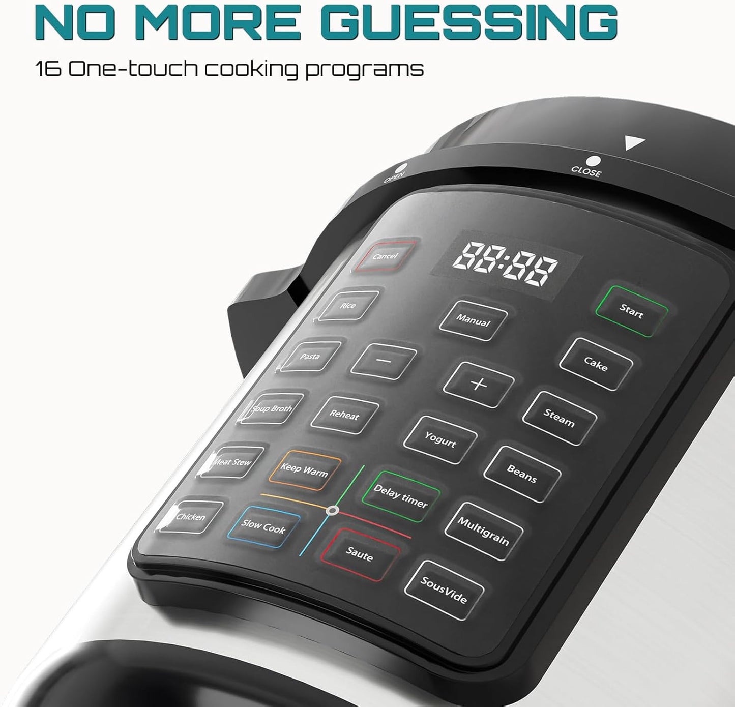 OLIXIS Electric Pressure Cooker 8 Quart Stainless Steel Multi Cooker Electric for Pressure 16-in-1 Rice, Steamer, Yogurt Maker, Slow Cook,Meat Stew, Cake, Saute, Multigrain