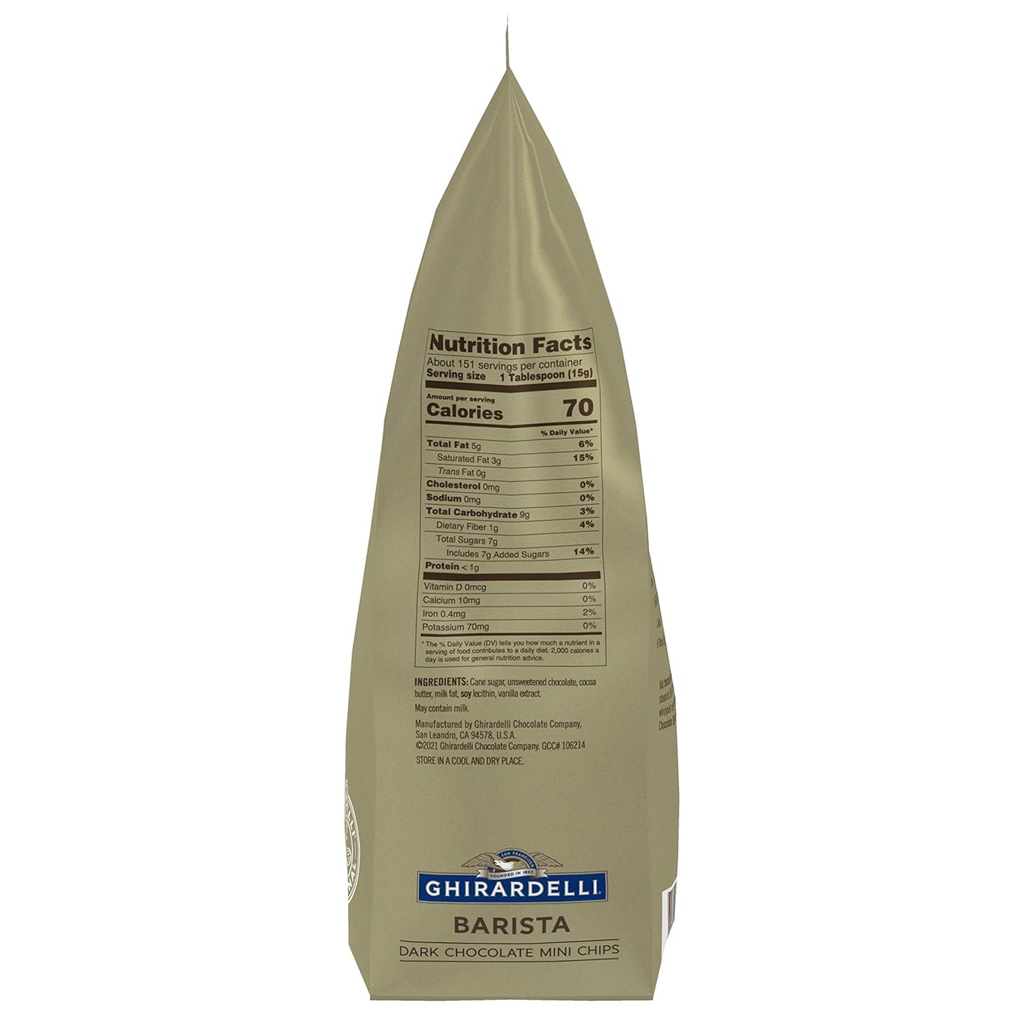 Ghirardelli Chocolate Company Dark Chocolate Barista Mini Chips 10,000 per lb., 5lb (Pack of 2)