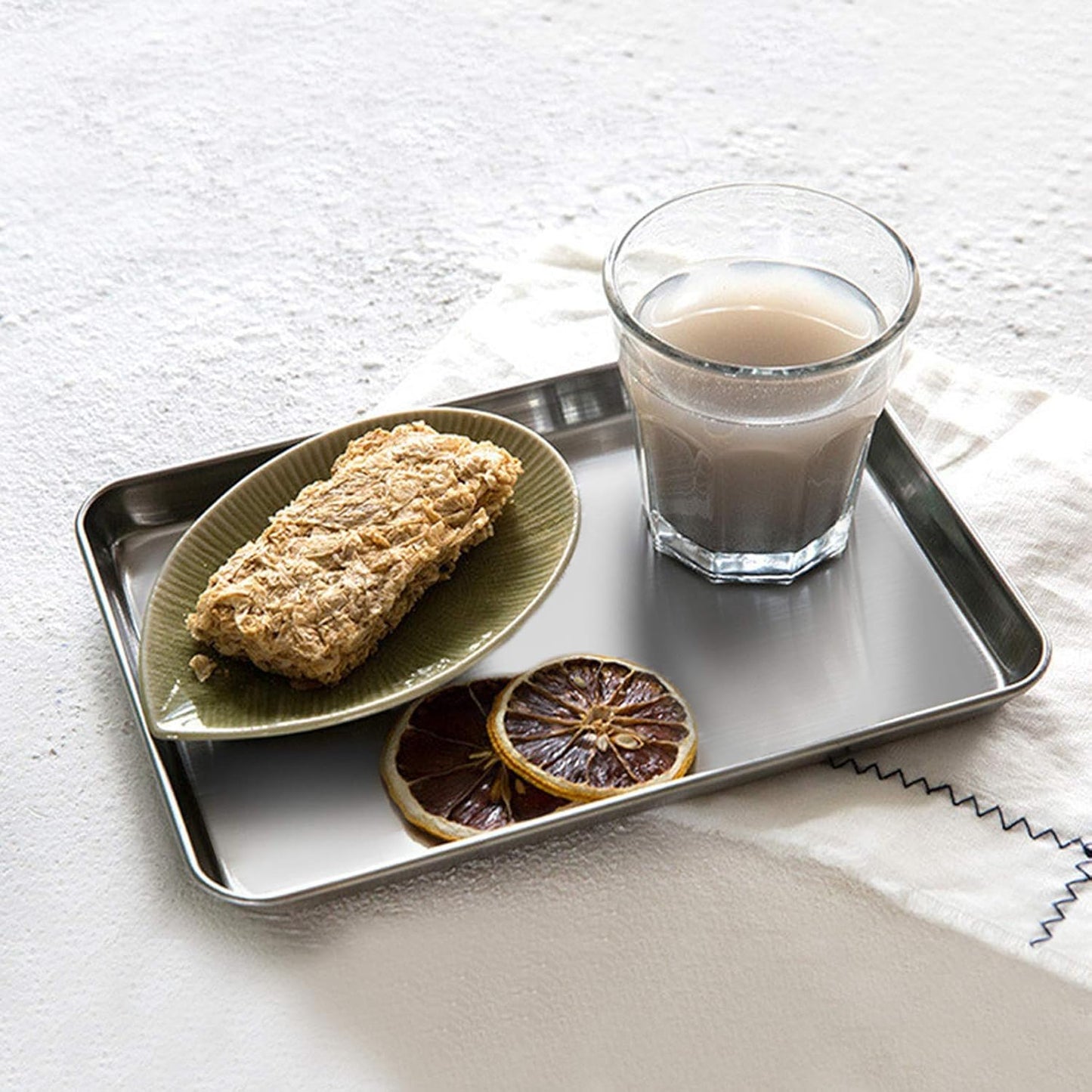 P&P CHEF 9 Inch Baking Cookie Sheet, Oven Pan Tray Stainless Steel Sheet Pan for Kitchen, Oven Bakeware for Multi Uses, Shiny Look & Dishwasher Safe, Healthy & Heavy Duty, 4Pcs