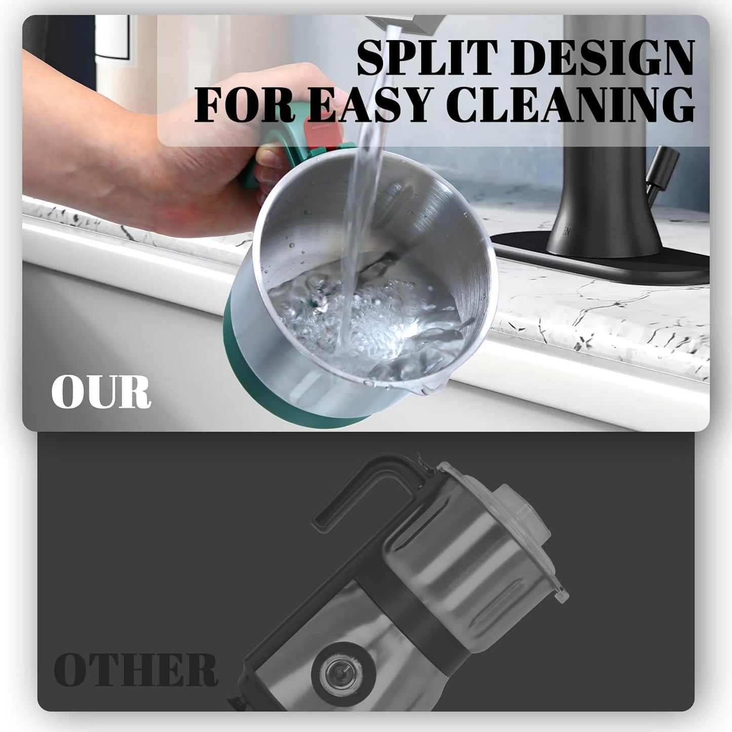 Versatile Kitchen Grinder | 500W Electric Mill | Grinds Spices, Nuts, Grains, Coffee | 3 Stainless Steel Blades | Wet & Dry Use (Black)