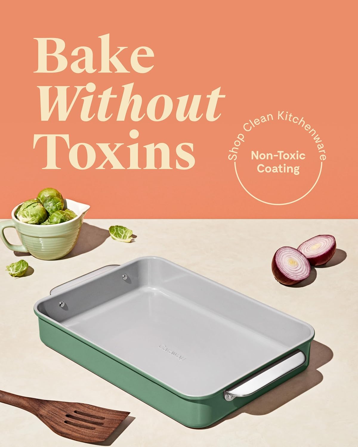 Caraway Non-Stick Ceramic 9”x13” Rectangle Pan Duo - Naturally Slick Ceramic Coating - Non-Toxic, PTFE & PFOA Free - Perfect for Brownies, Lasagnas, and More - Navy