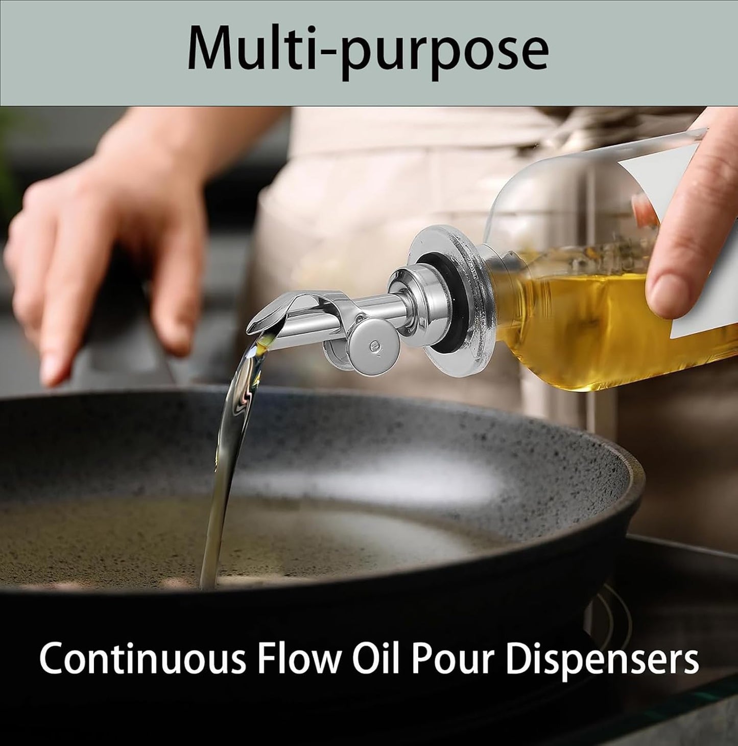 Pafusen 6 Pack Auto Flip Olive Oil Dispenser, Liquor Pour Spout, Oil Dispenser for Kitchen, Easily Turn Your Bottles into Dispensers for Liquor, Coffee Syrup or Oils, Weighted Pourer, Rose Gold