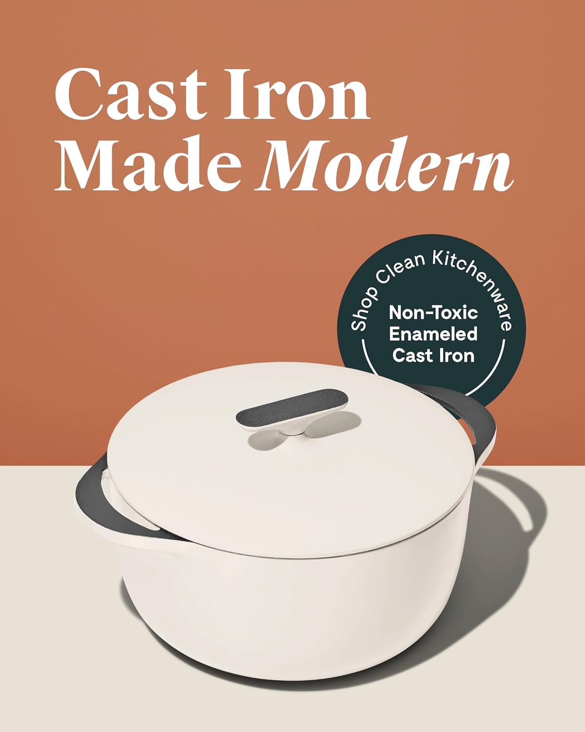 Caraway Enameled Dutch Oven - 6.5 qt Cast Iron Dutch Oven With Lid - 3 Layer Enamel Coating - No Seasoning Required - Compatible With All Stovetops - Oven Safe - No Forever Chemicals - Light Mist