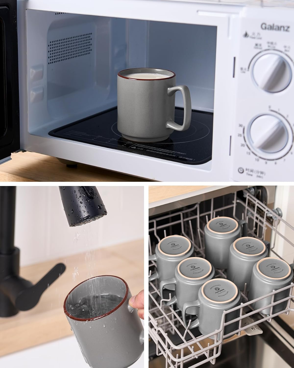 famiware Coffee Mugs Set of 4, Nebula 14oz Coffee Mugs, Ceramic Cup Set with Handle for Latte, Tea, Milk, Cappuccino, Cocoa, Multi-color