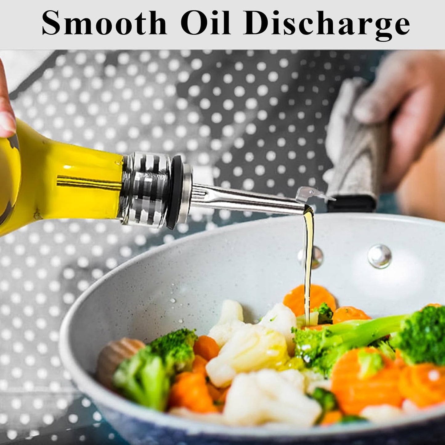 2 Pack Oil Pourerswith Flip Top, Olive Oil Dispenser Spout, Oil Spout Liquor Bottle Pourer Spouts, Speed Pour Spouts for 3/4" Bottle Mouth