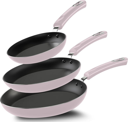 Utopia Kitchen Nonstick Cookware 3 Piece Set, Non-Stick Frying Pans with Induction Bottom, 8, 9.5 & 11 Inches Frying Pans with Bakelite Handles, PFOA Free, Purple & Black