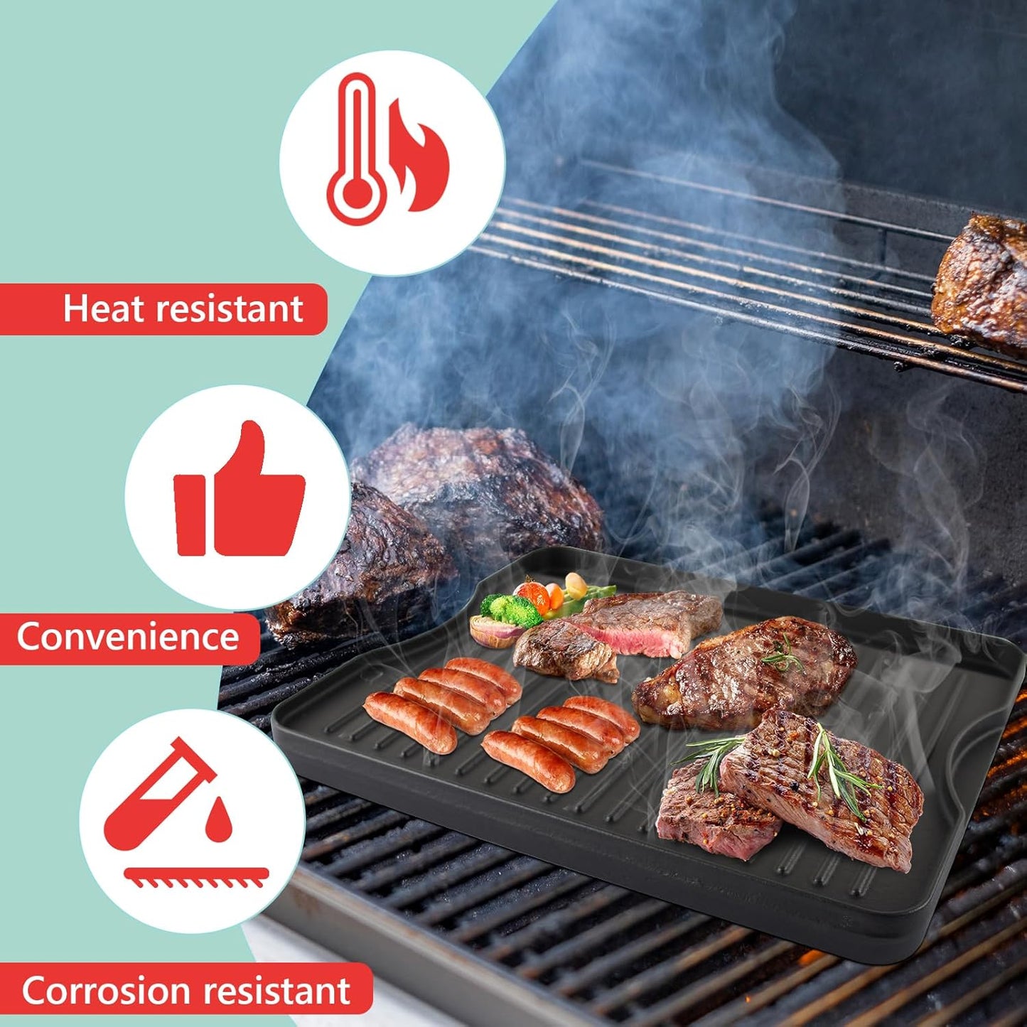 15.5" x 13.5" Reversible Cast Iron Griddle for Camp Chef 2-Burner Stove, Flat Griddle Plate for Camp Chef Single Burner, Explorer 2/3-Burner & Most Outdoor Charcoal,Camping Stove,Propane,Gas Grill