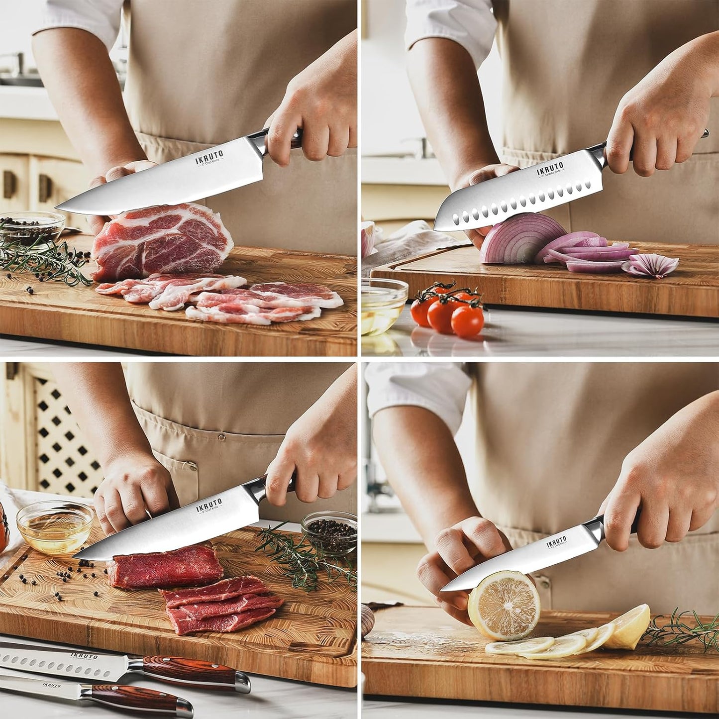 3-Piece Kitchen Knife Set – Includes Ultra-Sharp Chef Knife, High Carbon Stainless Steel Blades with Ergonomic Pakkawood Handles, Professional Knives Set for Kitchen, Elegant Gift Box