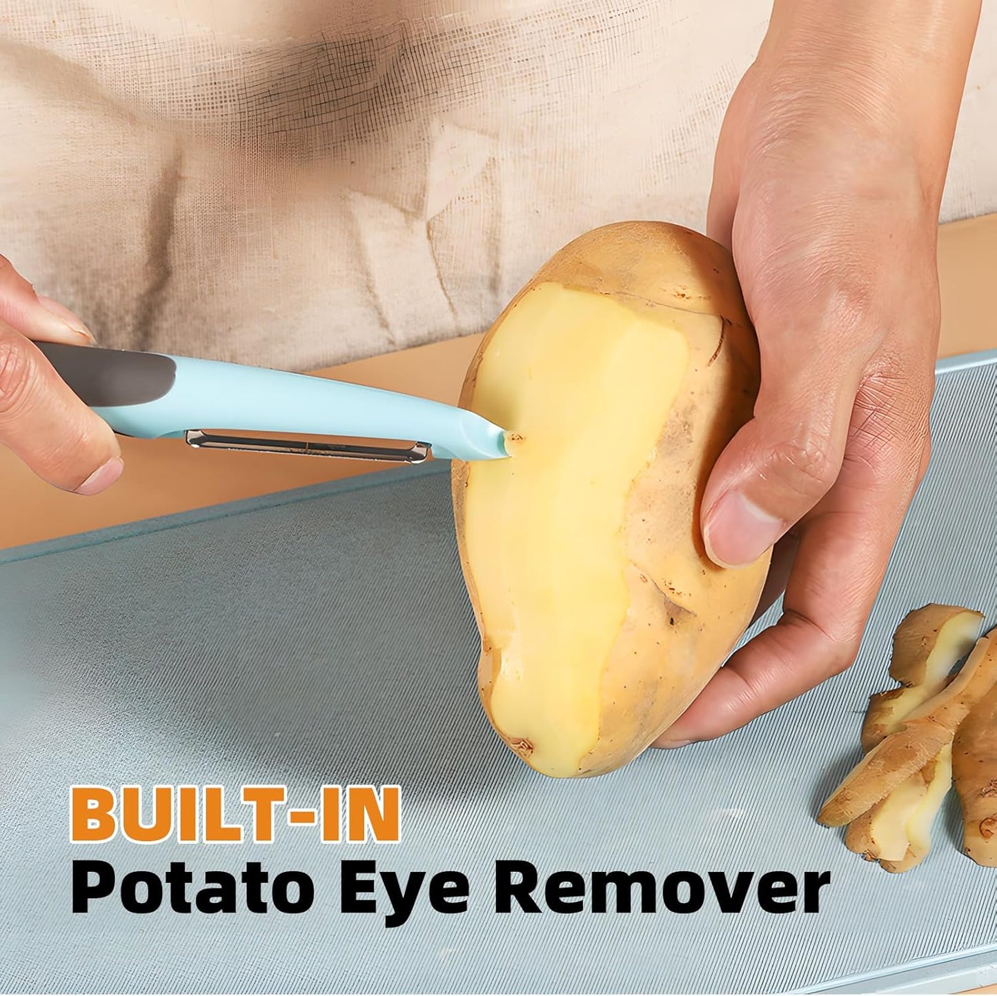 Trez Treamer Vegetable Peelers for Kitchen,6PCS P Peelers Stainless Steel Potato Carrot Veggie Zucchini Cucumber Apple Peeler,Ultra-thin Peeling (6 P Peelers)