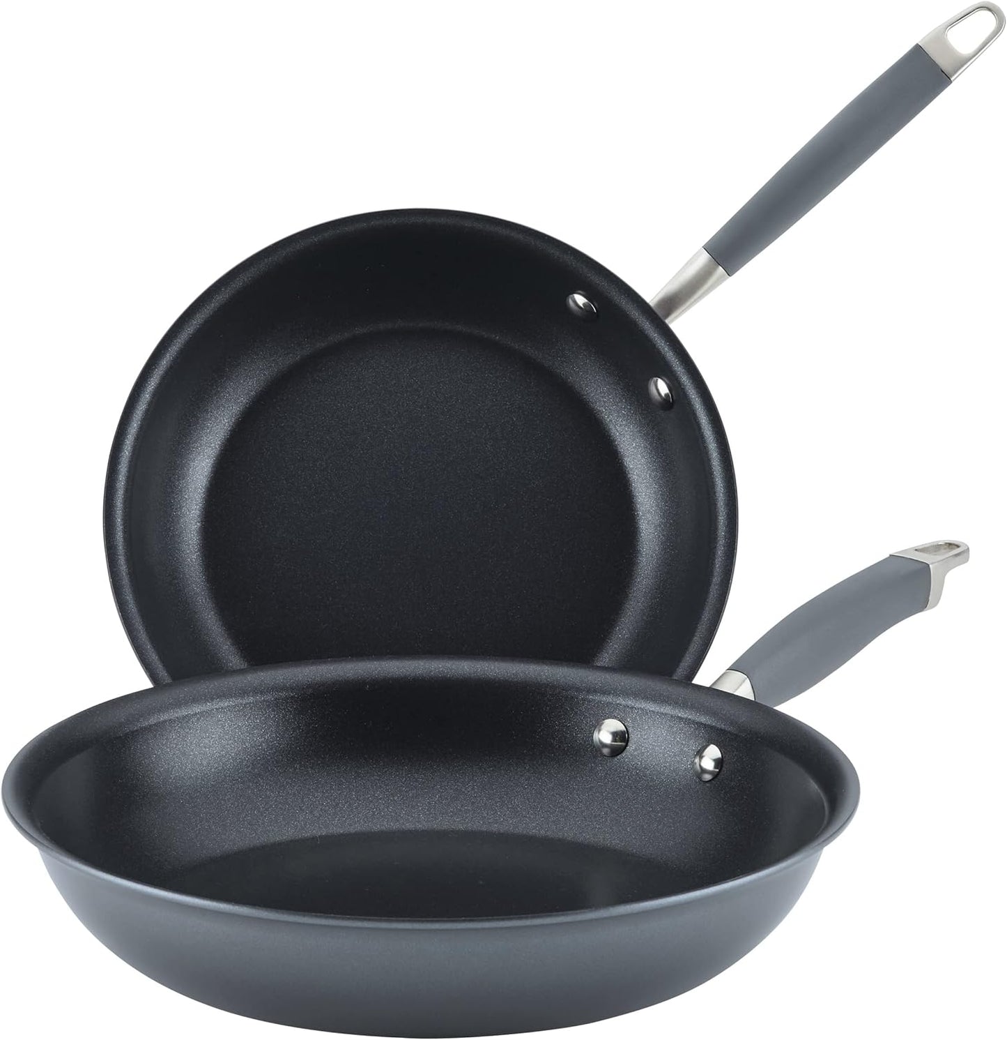 Anolon Advanced Home Hard-Anodized Nonstick Skillets (2 Piece Set- 10.25-Inch & 12.75-Inch, Moonstone)